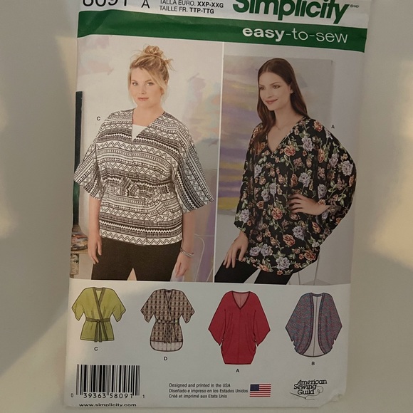 Simplicity Pattern 8091 Easy to Sew Kimono - Picture 4 of 7